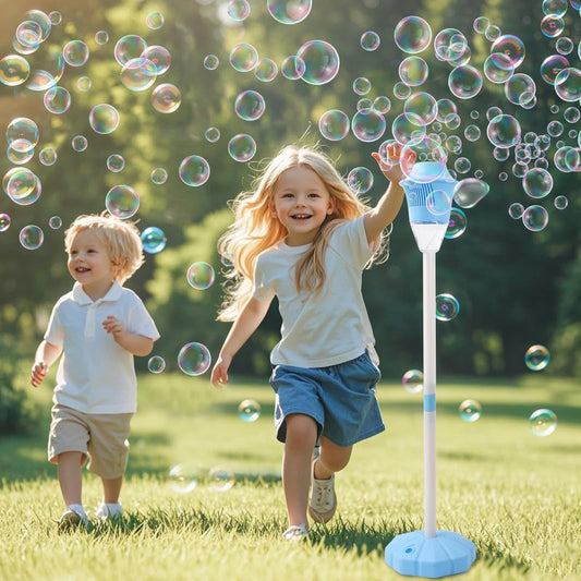 AIERSA Bubble Stand Machine,Height 47 Inches Stand Up Automatic Bubble Machine for Kids,Outdoor Tall Bubble Maker with Lights,Rechargeable Standing Bubble Machine for Parties 1 Pack Lamp