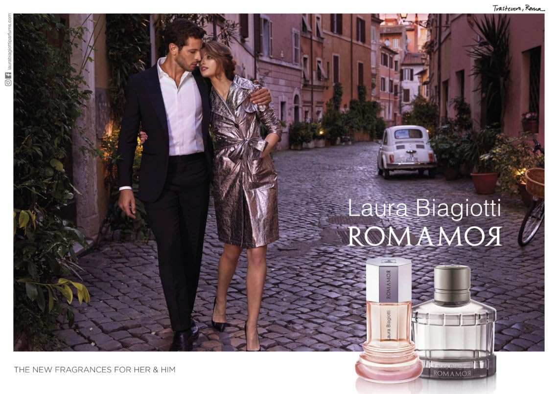 Laura Biagiotti Romamor - Cologne for Men - Amber Woody Fragrance - Perfume for Men with Grapefruit, Black Pepper, Vetiver and Ginger - 2.5 oz