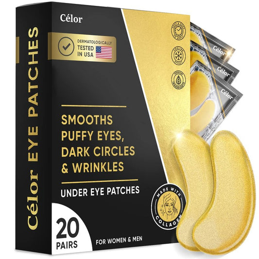 Celor Under Eye Patches for Puffy Eyes and Dark Circles - Eye Masks with Amino Acids & Collagen, Eye Care for Wrinkles - Birthday Gift for Women - Skincare Self Care