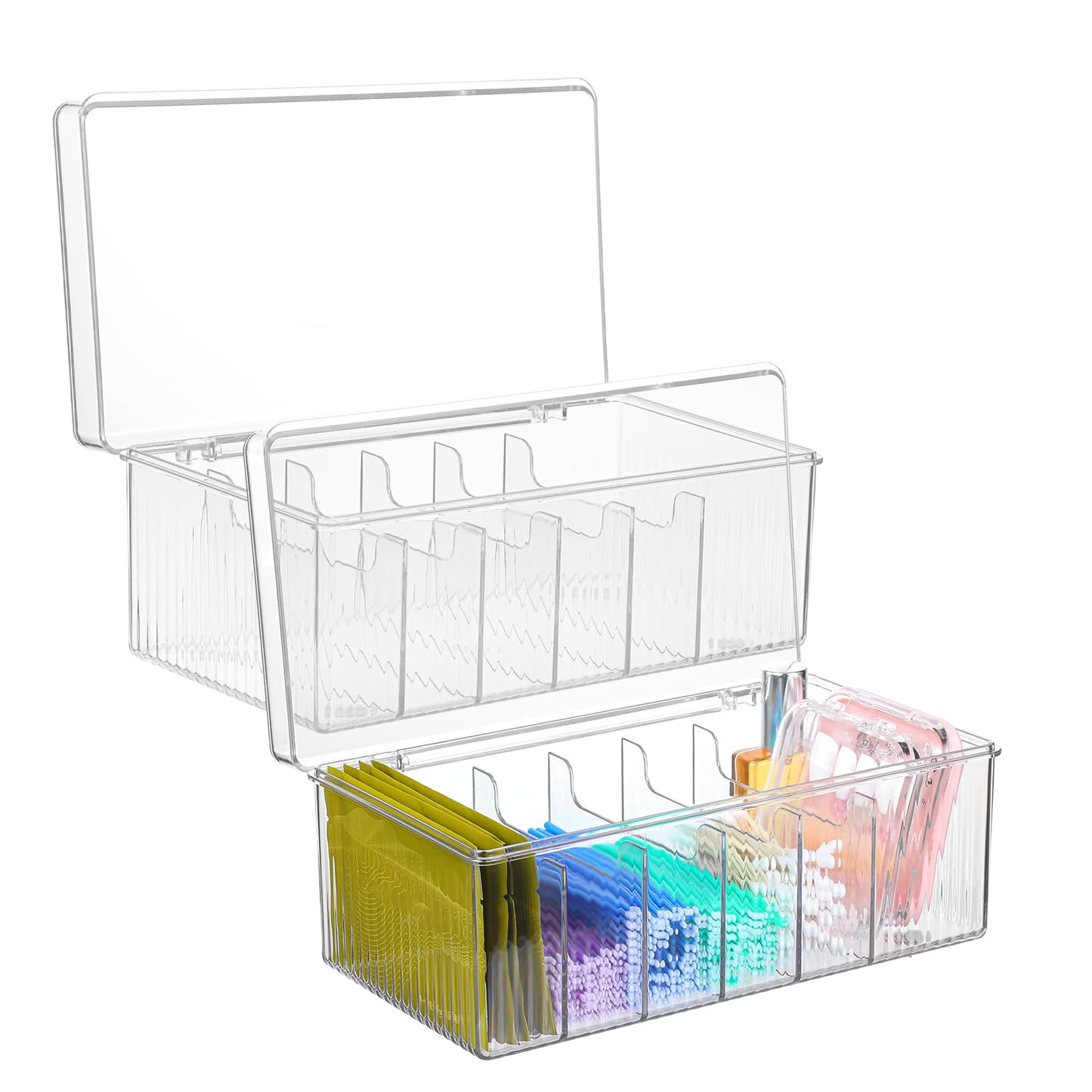 2 Pcs Lash Extension Organizer and Storage, Lash Cart Organizer for Lash Techs, Eyelash Extension Supplies Organizer Storage Box, Acrylic Lashes Supplies Container, Eyelash Organizer with Lid Clear ﻿