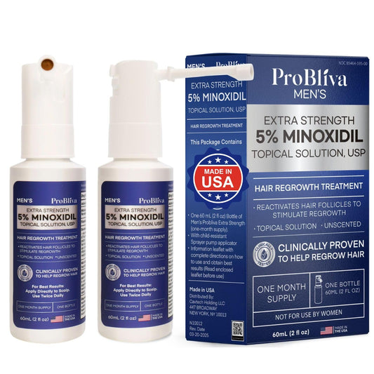 Minoxidil Hair Growth Treatment Spray: Clinically Proven 5% Minoxidil Treatment for Hair Loss & Thinning - Made in USA (2 Fl Oz (Pack of 2))