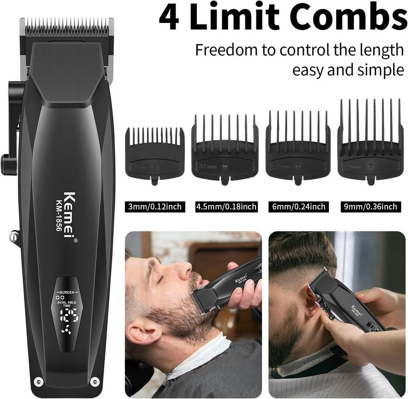 KEMEI Professional Hair Clipper for Men - Cordless Hair & Beard Trimmer with Adjustable Blade | USB Rechargeable