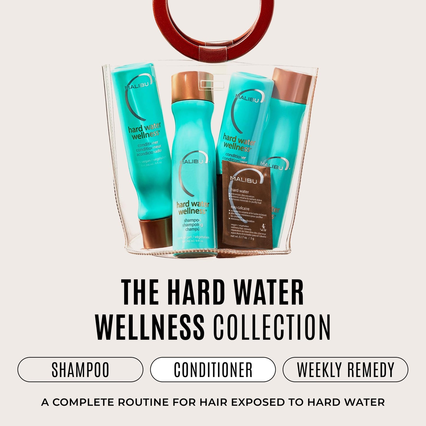 Malibu C Hard Water Wellness Hair Conditioner - Sulfate Free Conditioner that Increases Moisture & Shine - Protects Hair from Waterborne Elements (33.8 oz)