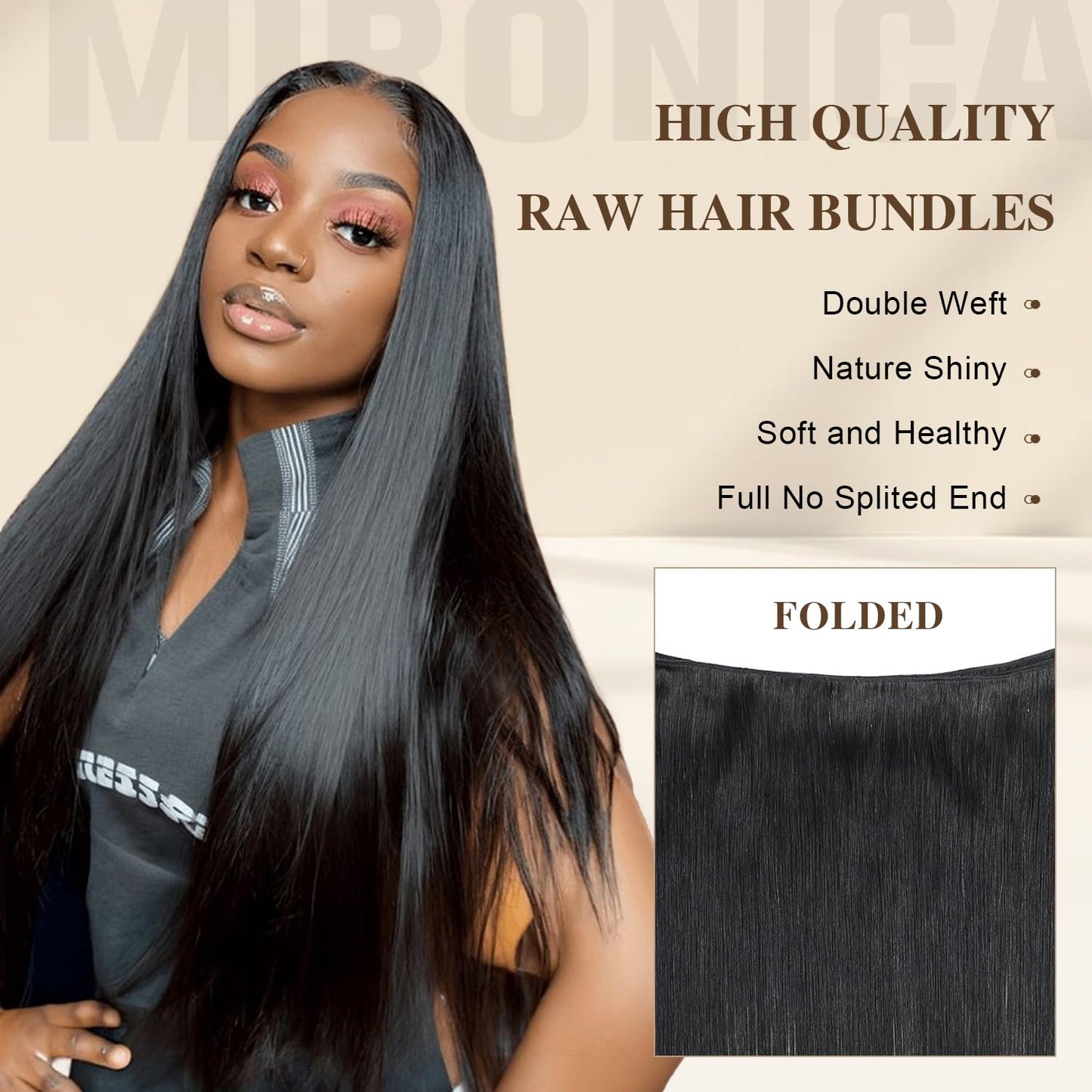 24-Inch Straight Human Hair Bundle - 100% Unprocessed Virgin Brazilian Hair for Black Women | Natural Black