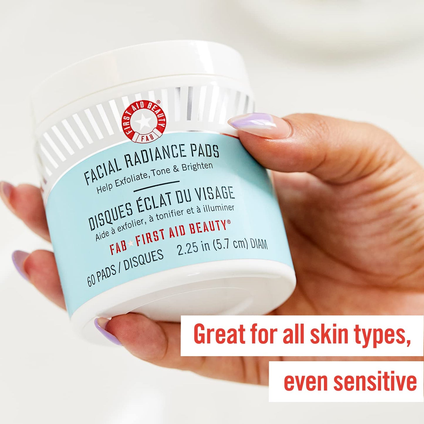 First Aid Beauty Facial Radiance Pads with Glycolic + Lactic Acids â€“ Daily Exfoliating Pads with AHA that Help Tone & Brighten Skin â€“ 60 Count