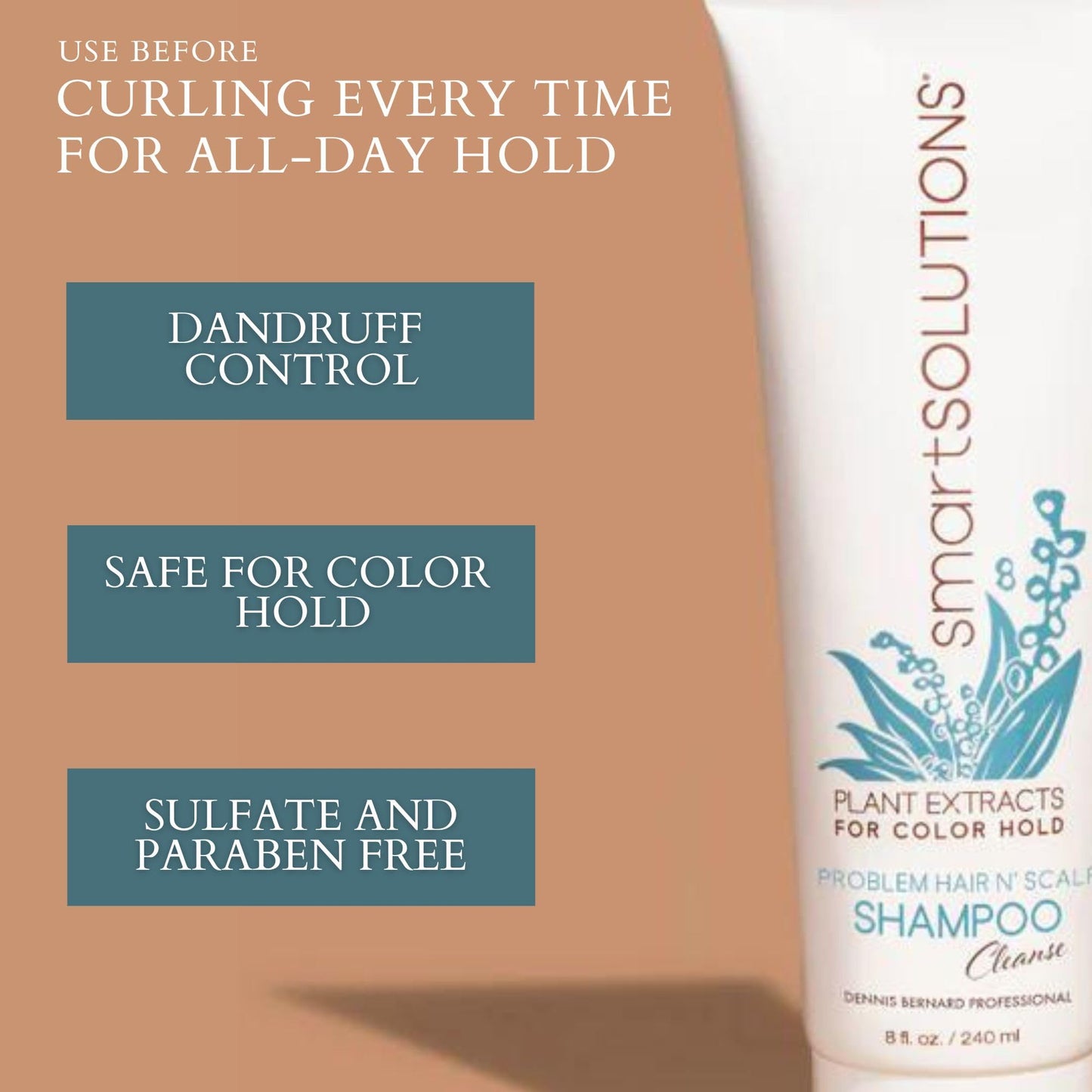 SMART SOLUTIONS Problem Hair N' Scalp Shampoo, 8oz | Paraben-Free | Protects Color | Dandruff Fighter
