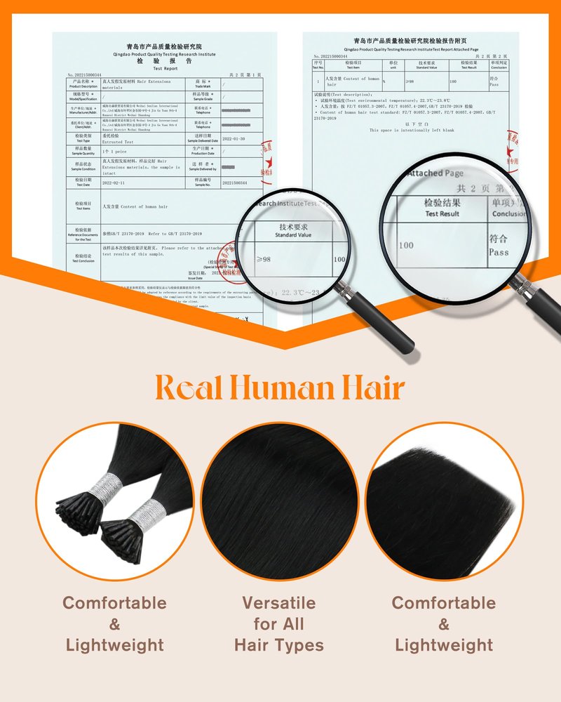 Sunny Hair 22 Inch Invisible I Tip Human Hair Extensions, for Parties and Weddings, Black, Soft, for Women with Thick Hair Seeking Length Without Bulk, Easy to Maintain 50g