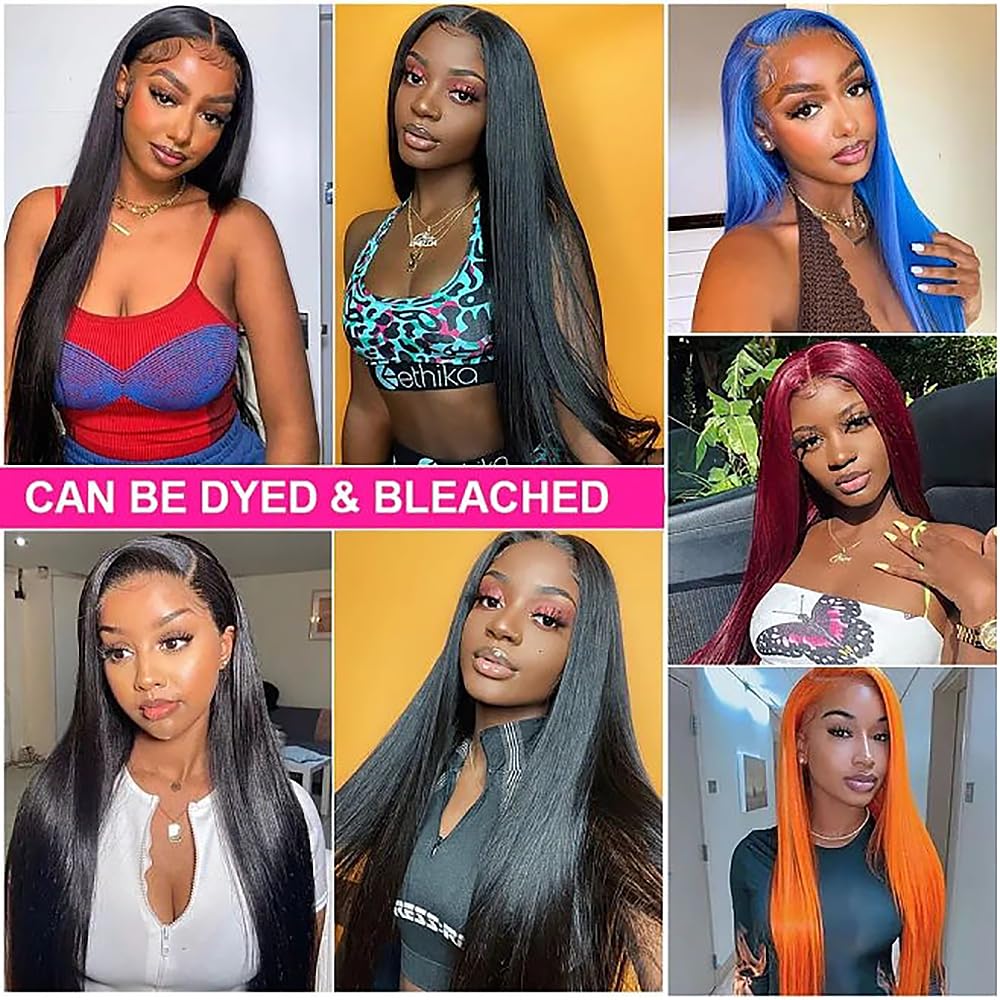 4X4 Straight HD Lace Closure Human Hair Extensions 12A Brazilian Virgin Remy 100% Unprocessed Human Hair Frontal Free Part Closure Only Pre Plucked With Baby Hair Natural Black 16 Inch