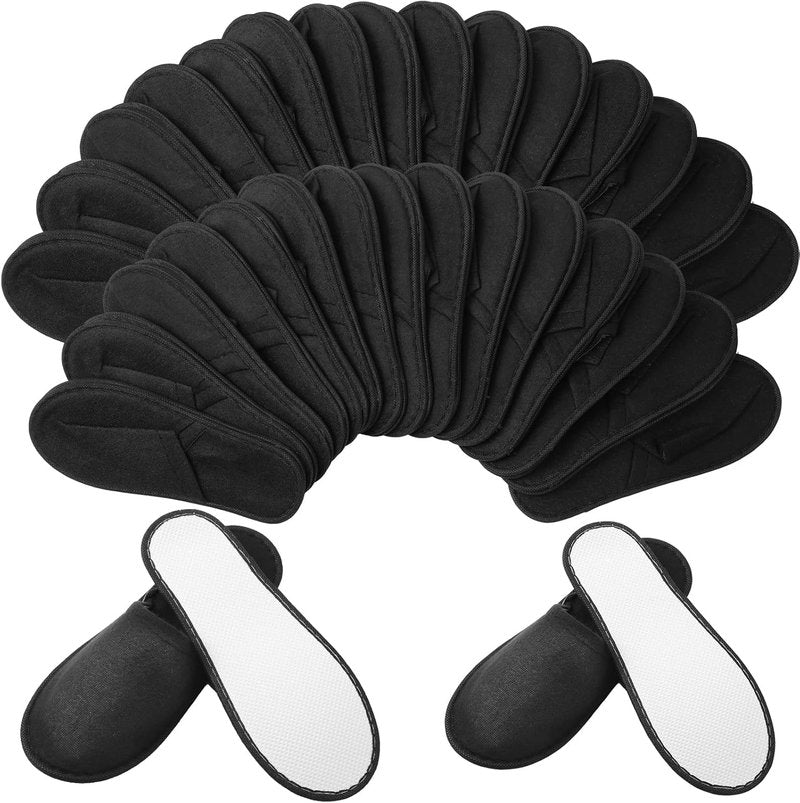 Disposable Spa Slippers - 30 Pairs Non-Slip Closed Toe Indoor Slippers for Men & Women | Ideal for Home, Weddings, & Travel