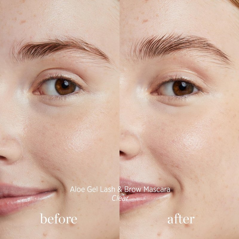 Ere Perez - Natural Aloe Gel Lash + Brow Mascara | Conditions, Lengthens, Defines, Sweat-Proof, Water-Resistant | Aloe Vera, Vitamin B5 | Vegan, Cruelty-Free, Clean Beauty (Clear, 0.35 oz | 10 ml)