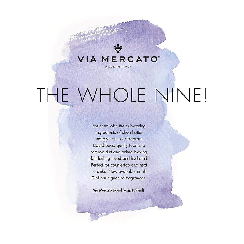 Via Mercato Liquid Soap, Shea Butter Enriched (12 oz), No. 9 - Grape, Black Currant & Musk