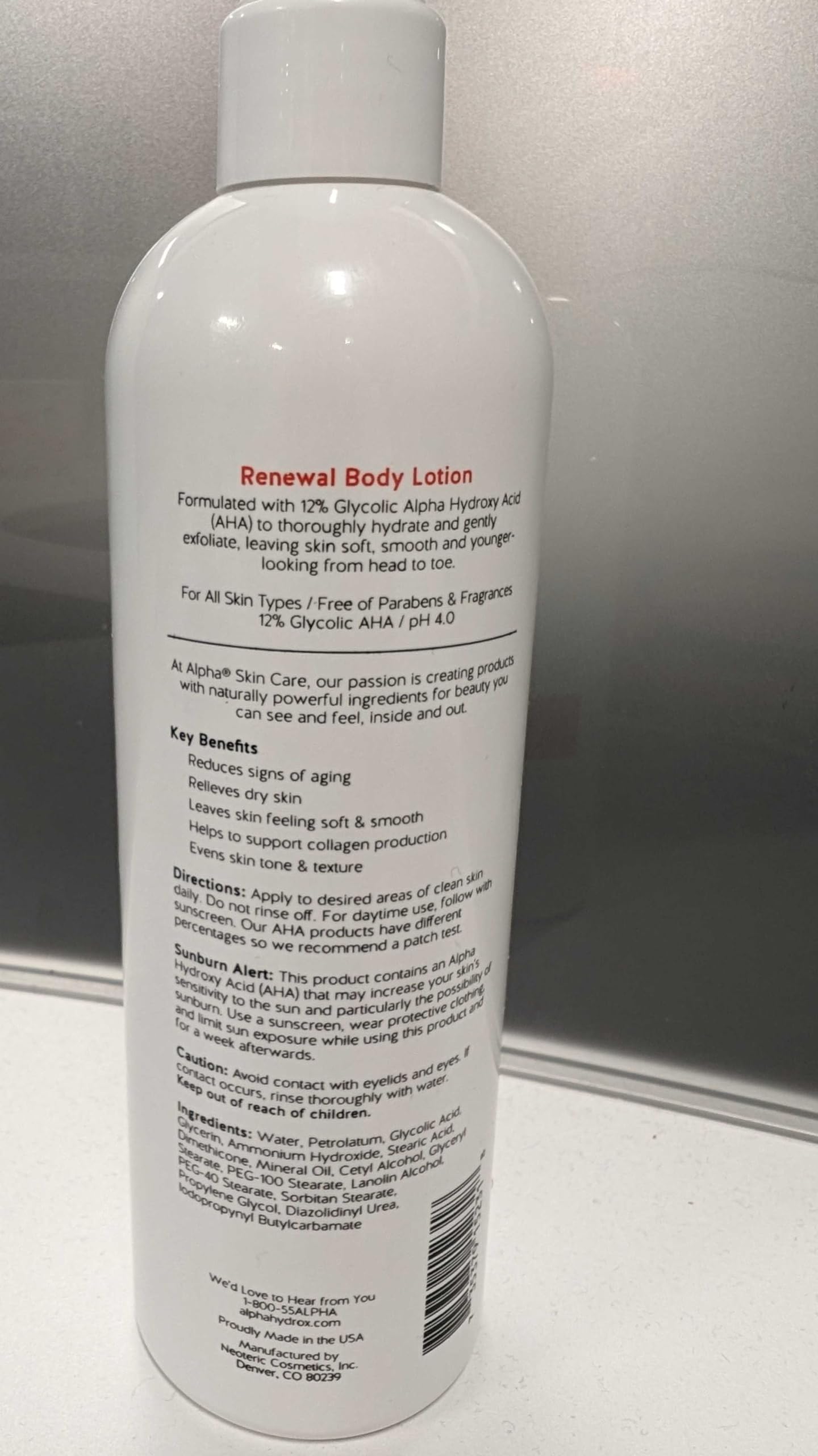 Alpha Revitalizing Body Lotion with 12% Glycolic AHA, 12 Fl Oz and Refreshing Face Wash, 6 Fl Oz