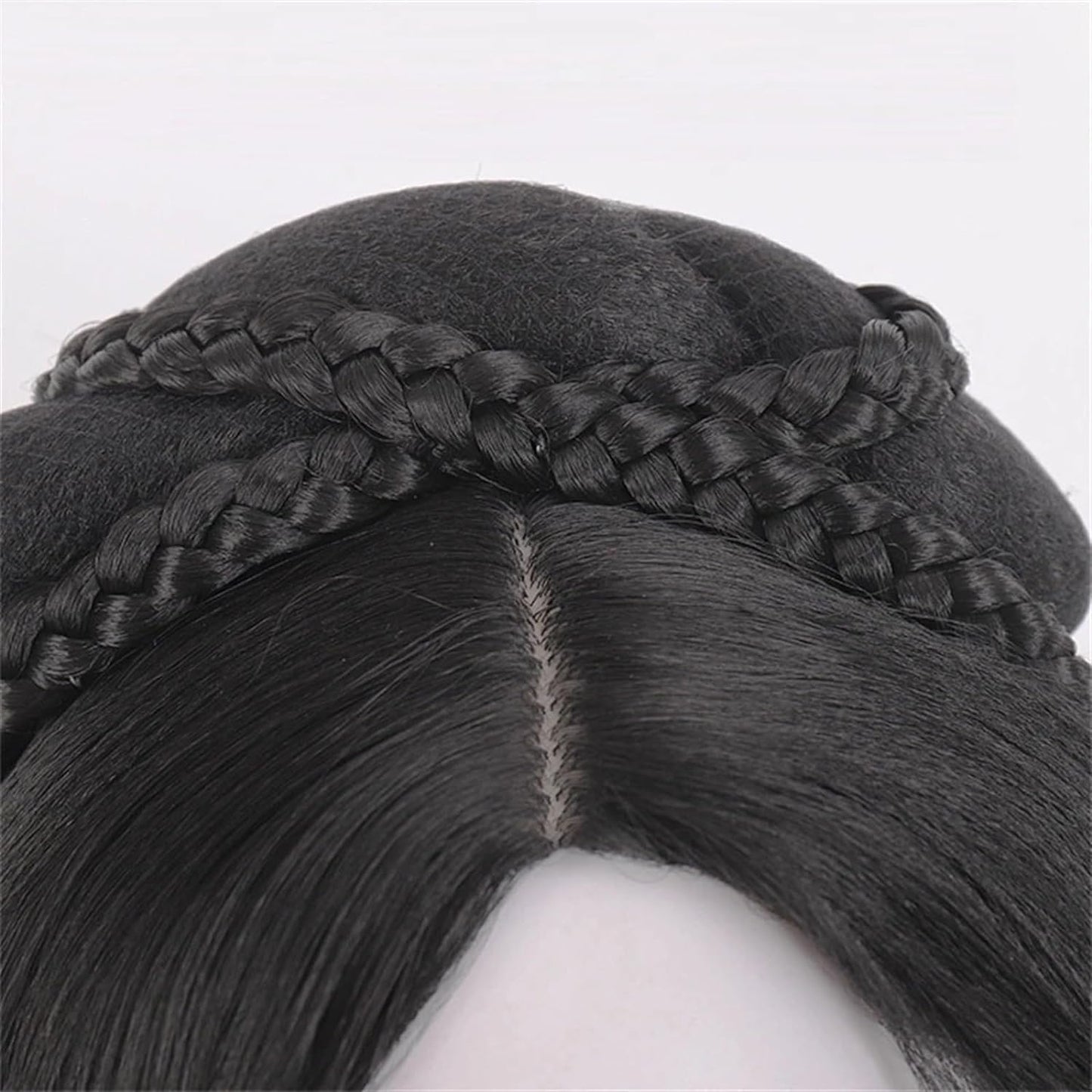 Chinese Vintage Wig Ancient Chinese Traditional Style Wig for Women Geisha Headband Wig Retro Headwear Synthetic Chinese Ancient Wig Bun Hair Pieces Hanfu Headdress Cosplay Wigs Girls Accessories
