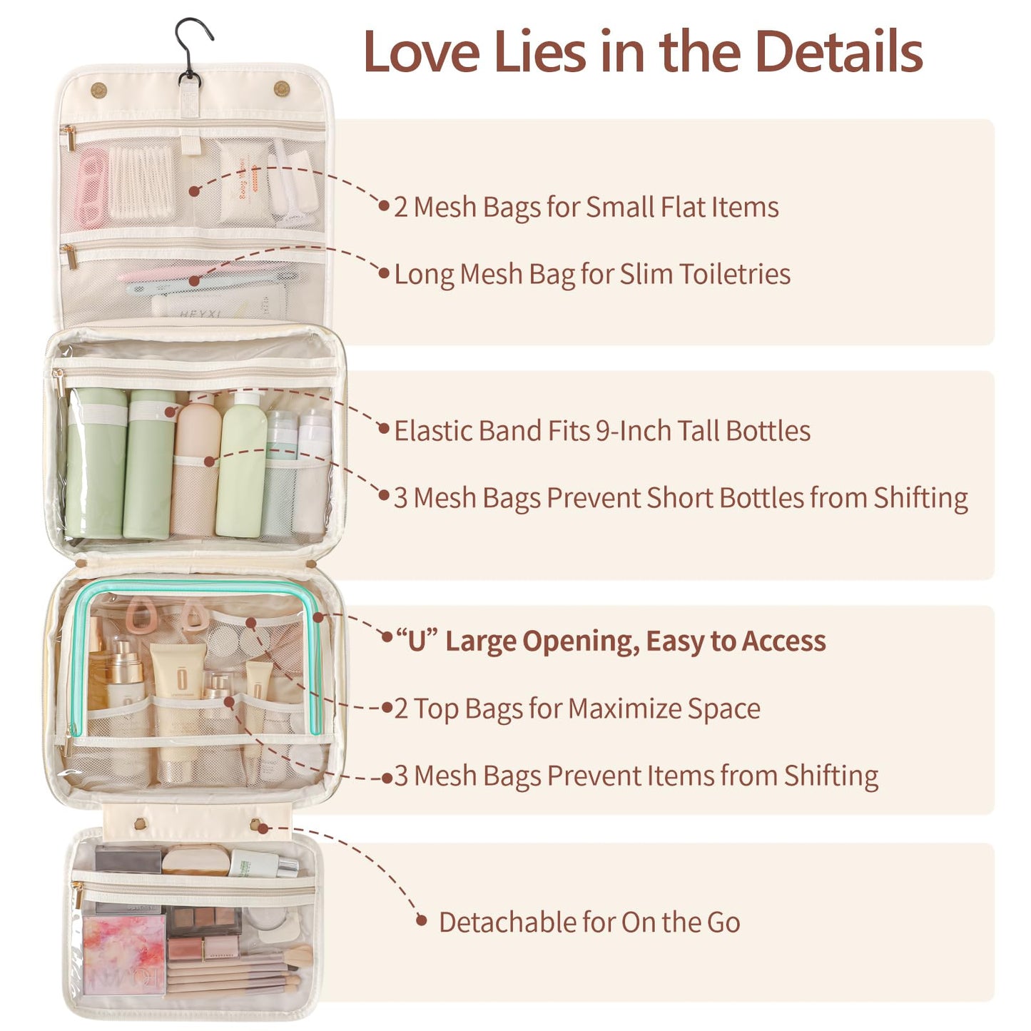 PACKISM Hanging Travel Toiletry Bag and TSA Approved Clear Bag, Bundle Sales