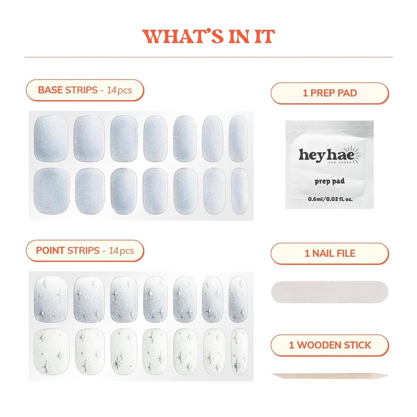 Semi Cured Gel Nail Strips Bundle - Rise and Shine Design | 2 Pack with Top Gel