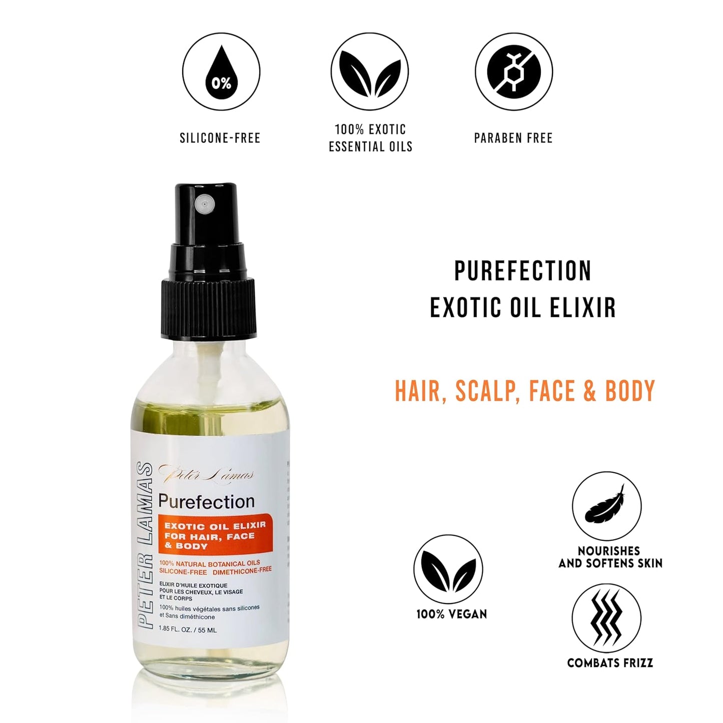Purefection Exotic Oil Elixir - Multi-Use Hair, Scalp, Face & Body Oil | Restores Shine & Boosts Skin Moisture | Vegan & Natural