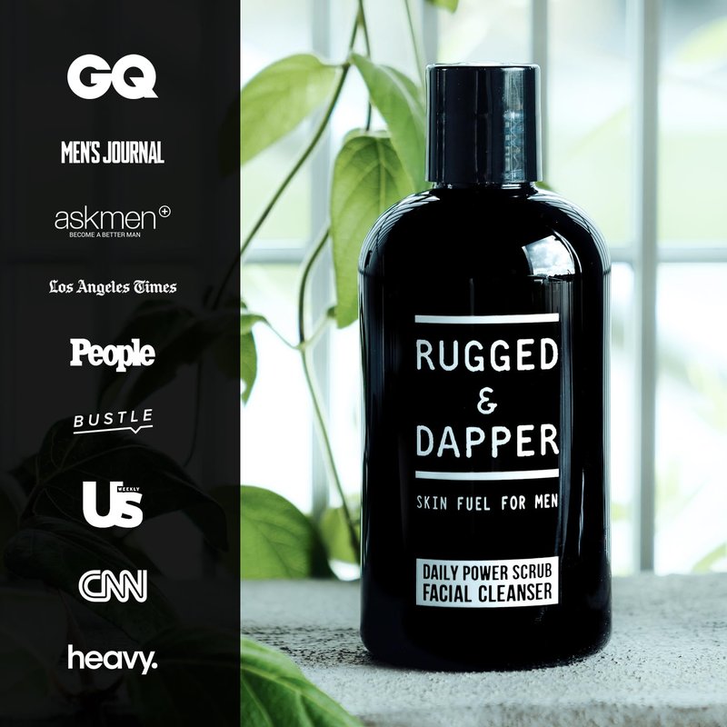 RUGGED & DAPPER Face Wash for Men | Daily Exfoliating Mens Face Wash & Scrub | Deep Cleans Oily, Rough & Breakout-Prone Skin