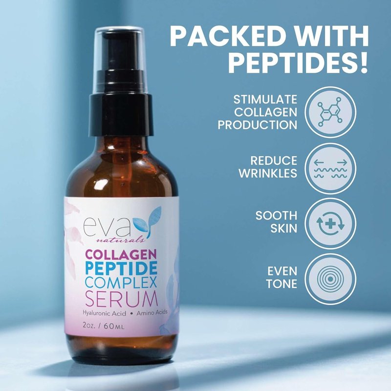 Multi Peptide Face Serum - Anti-Aging Collagen for Plump, Firm Skin | Fragrance-Free, 2 oz (2 Pack)