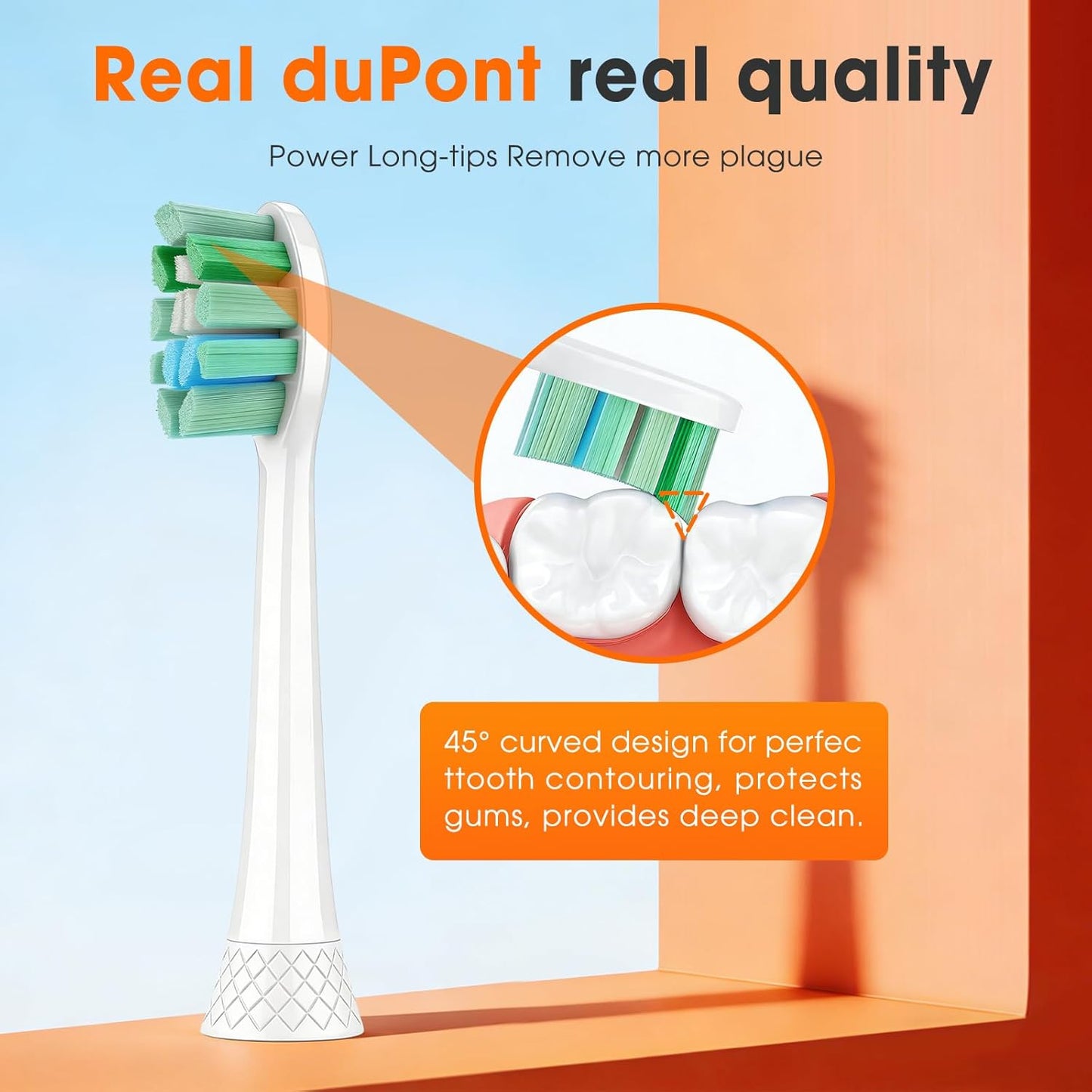 Toothbrush Replacement Heads for Philips Sonicare C1 & C2 - Soft Bristles, 6-Pack, White