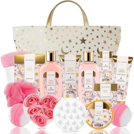 Spa Luxetique Daisy Dream 15pc Spa Gift Baskets Gifts for Women