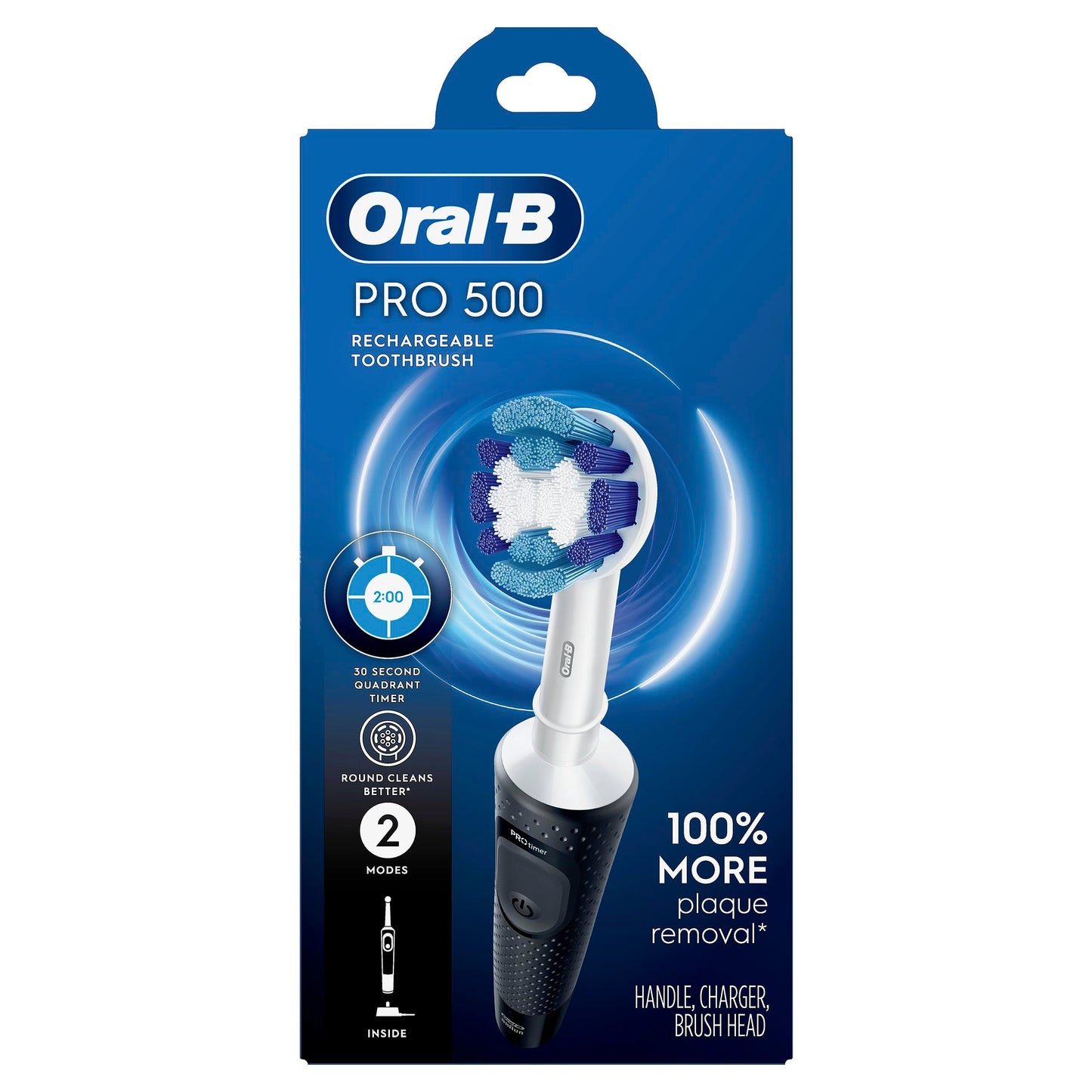Oral-B Pro 500 Electric Toothbrush with (1) Brush Head, Rechargeable, Black