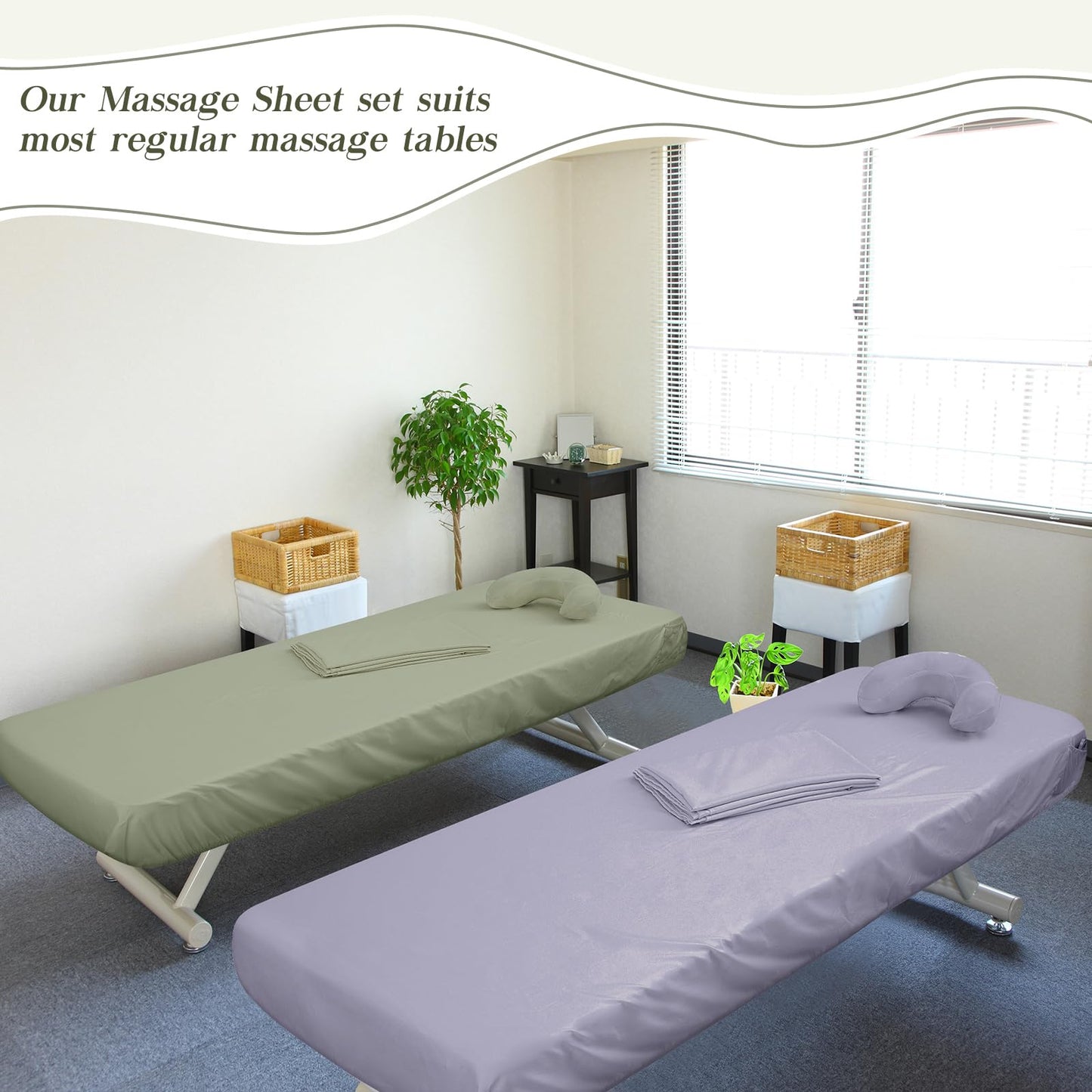 VitalCozy 24 Pcs 8 Sets Massage Table Sheets Set Include Massage Bed Sheets Massage Bed Cover Massage Face Rest Cover Spa Bed Cover Washable Massage Fitted Sheet for Hair Salon Spa (Dark Color)