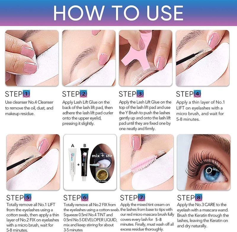 Libeauty Lash Lift and Color Kit Brow Lamination Kit with Color Diy Eyelash Perm Kit Curling Voluminous Coloring Eyebrow Easy To Use At Home & Salon