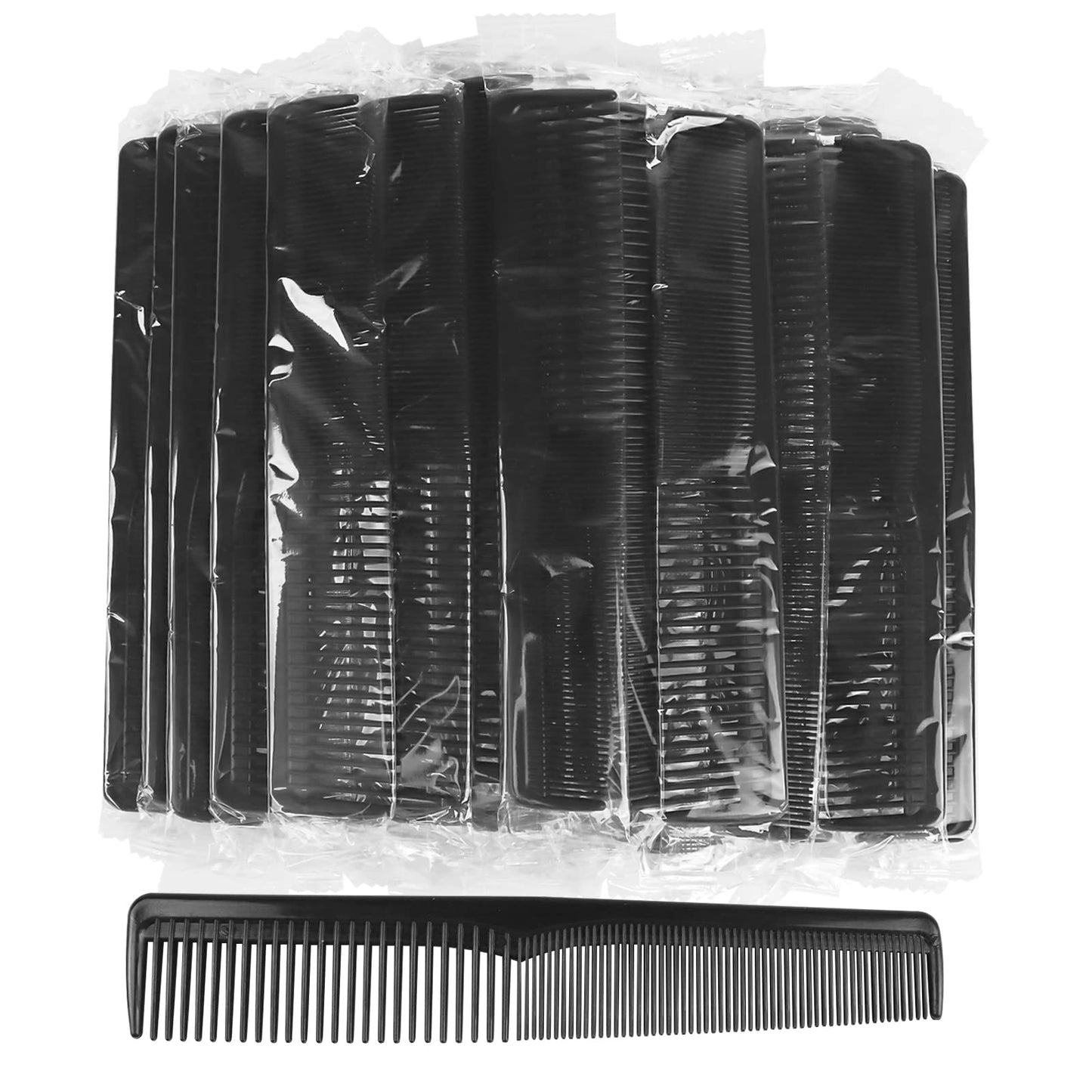 Hipruict Disposable Combs Individually Wrapped, Sturdy Combs in Bulk, 100 Pack Combs Bulk, Double Tooth Hair Pocket Comb, Bulk Combs for Homeless, Charity, Care Pack Black