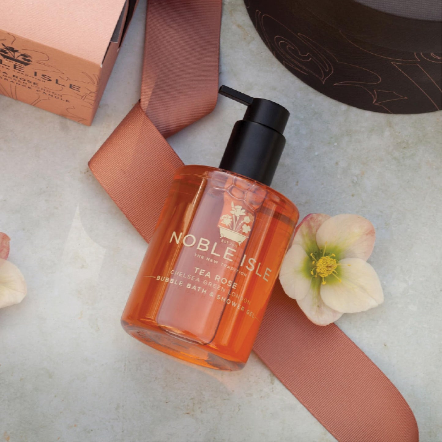 Noble Isle Tea Rose Bath & Shower Gel | Luxury Body Wash for Women with Fine British Fragrance Oils | Vegan Body Wash & Paraben Free Body Wash (8.45 oz)