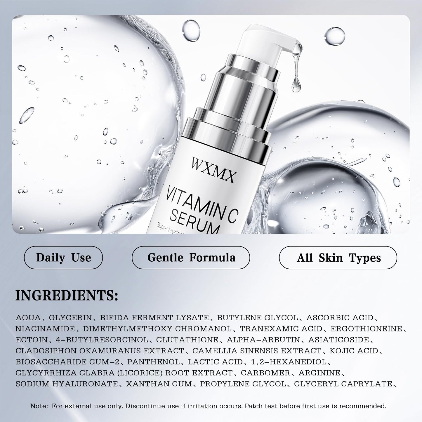 Super Vitamin C Serum for Face: All-in-One Hydrating Anti-Aging Formula by Vitamin C, Hyaluronic Acid, Caffeine-Firming, Lifting, Targets Dark Spots, Wrinkles, Vitamin c face serum, 1 fl oz