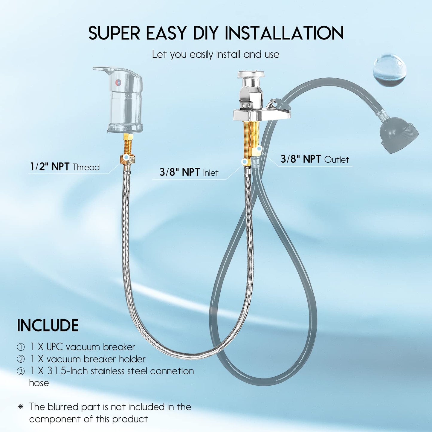 LukLoy Shampoo Bowl Vacuum Breaker Kit for Shampoo Bowl Faucet, Salon Sink Parts, Shampoo Bowl Faucet Kit (Vacuum Breaker Kit)