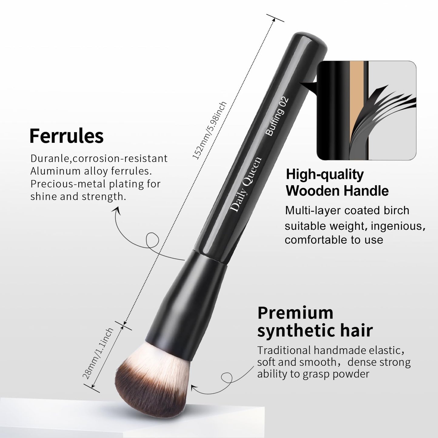25 pcs Makeup Brush Set Holder Black Professional Kabuki Powder Concealers Eye shadows Blush Eyeliner Eyebrow Contour Eye blending Brushes (25pcs brush with holder)