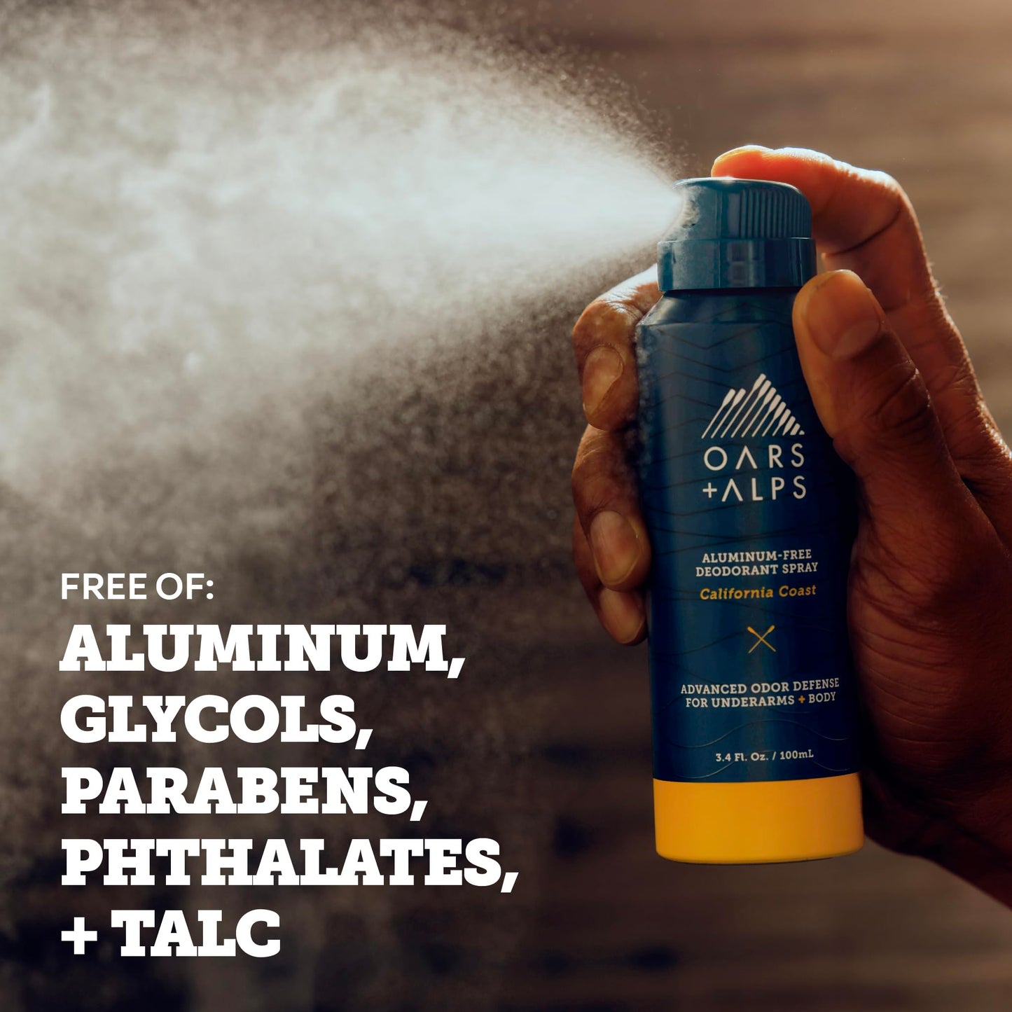 Oars + Alps Aluminum Free Men's Whole Body Deodorant Spray, 2pk, 3.4oz