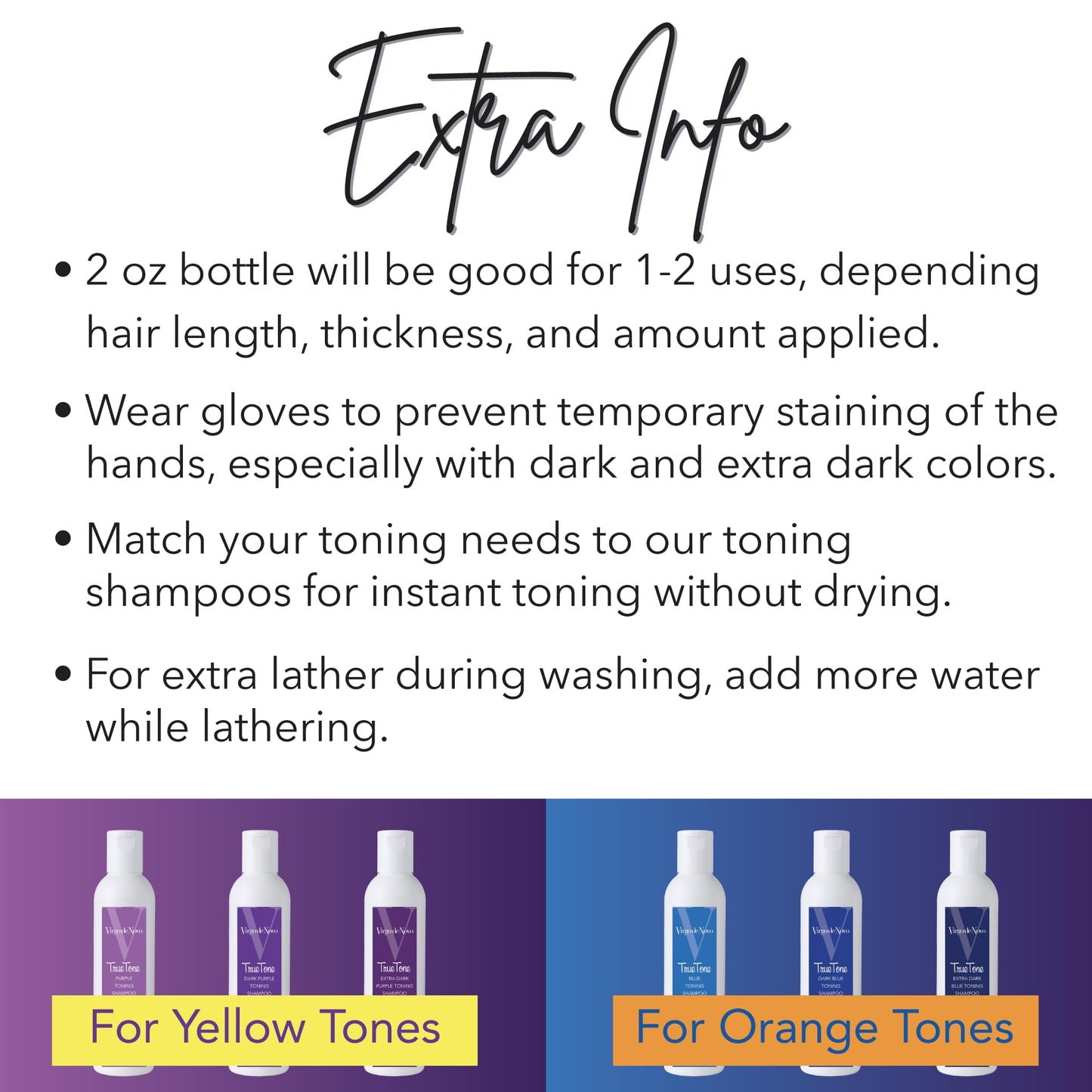 Virgo De Novo Extra Dark Blue Toning Shampoo - Maximum Tone Correction - 8 oz