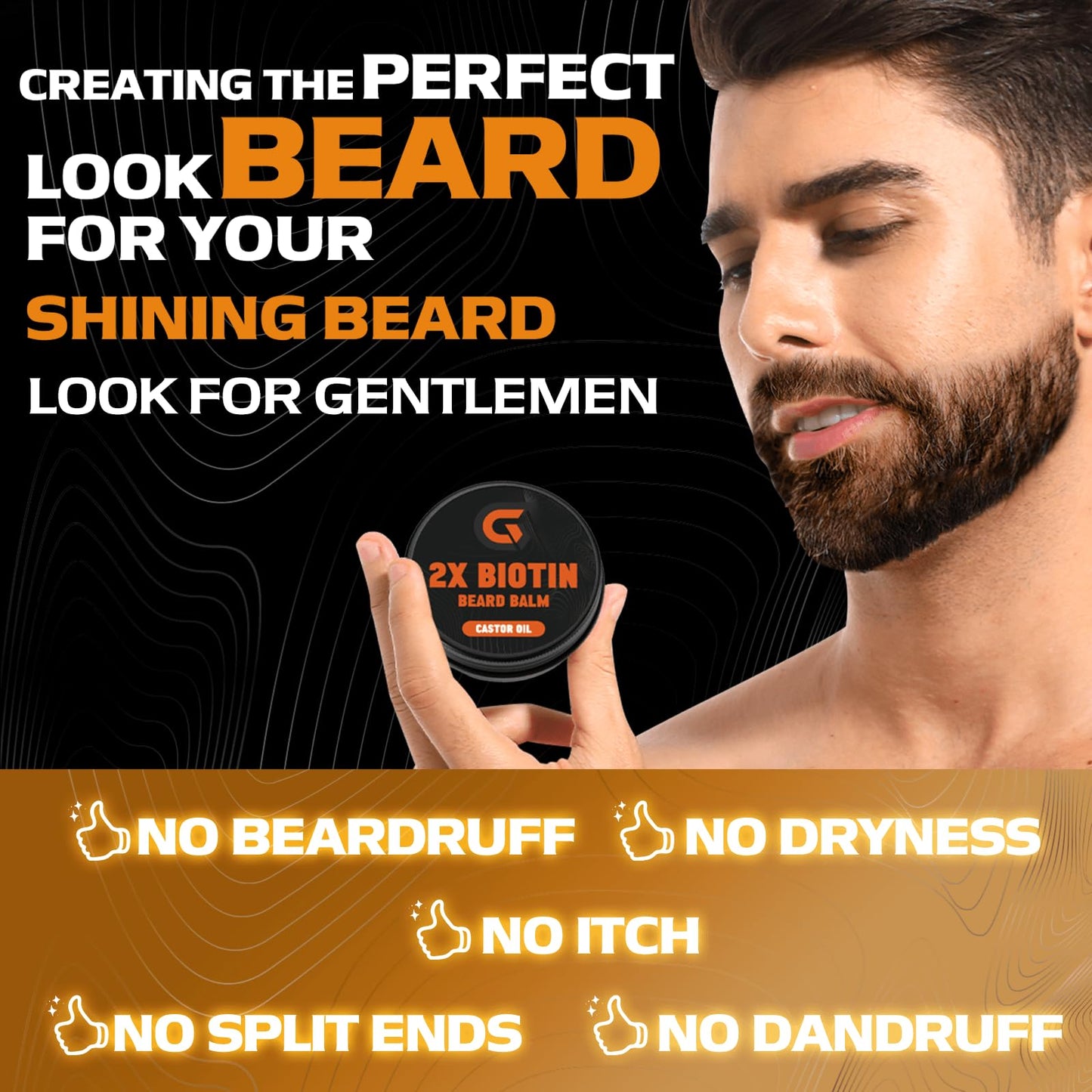 2x Biotin Beard Growth Oil and Beard Balm - Beard Growth Serum Care Kit - Vegan Natural Ingredients Leave-In Conditioner - Moisturizes, Strengthens, Thickens and Promotes Facial Hair Growth