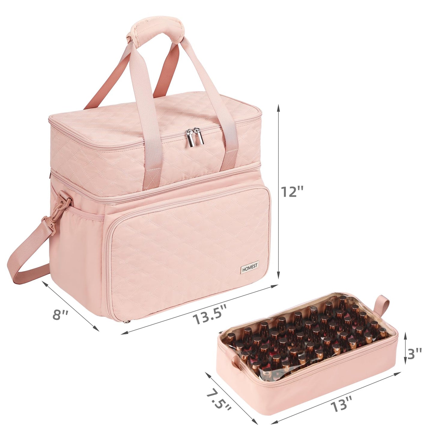 HOMEST Double Layer Nail Polish Storage Organizer for 80 Bottles and a Lamp