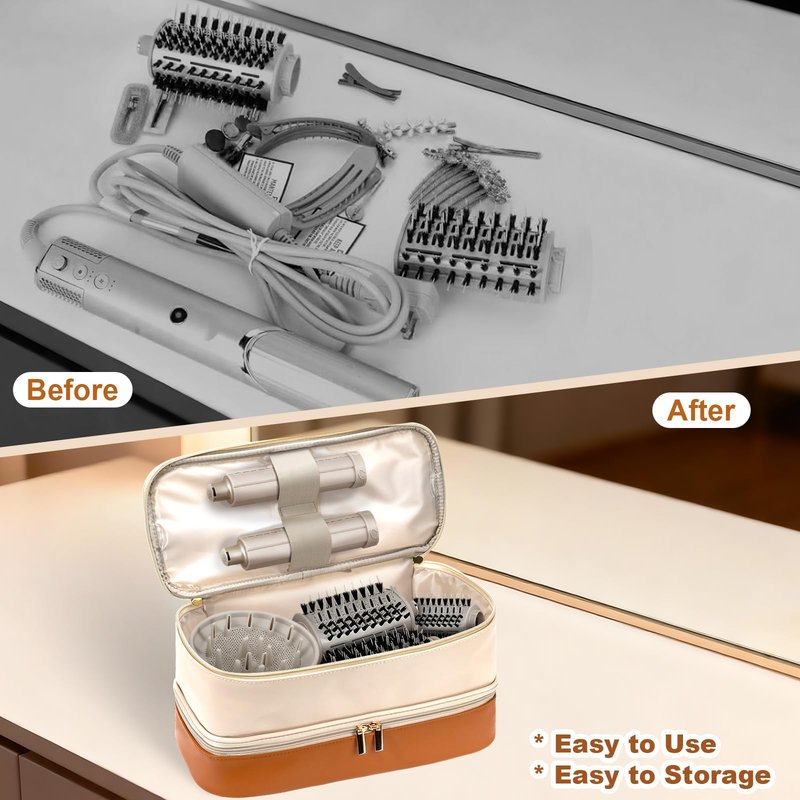Travel Carrying Case for Hair Dryer Shark Flexstyle FlexFusion Airwrap Brush Double Layer Storage Bag Hair Accessories Tools Storage Case for Revlon Hairdryer Styler/Shark SpeedStyle Organizer Bag