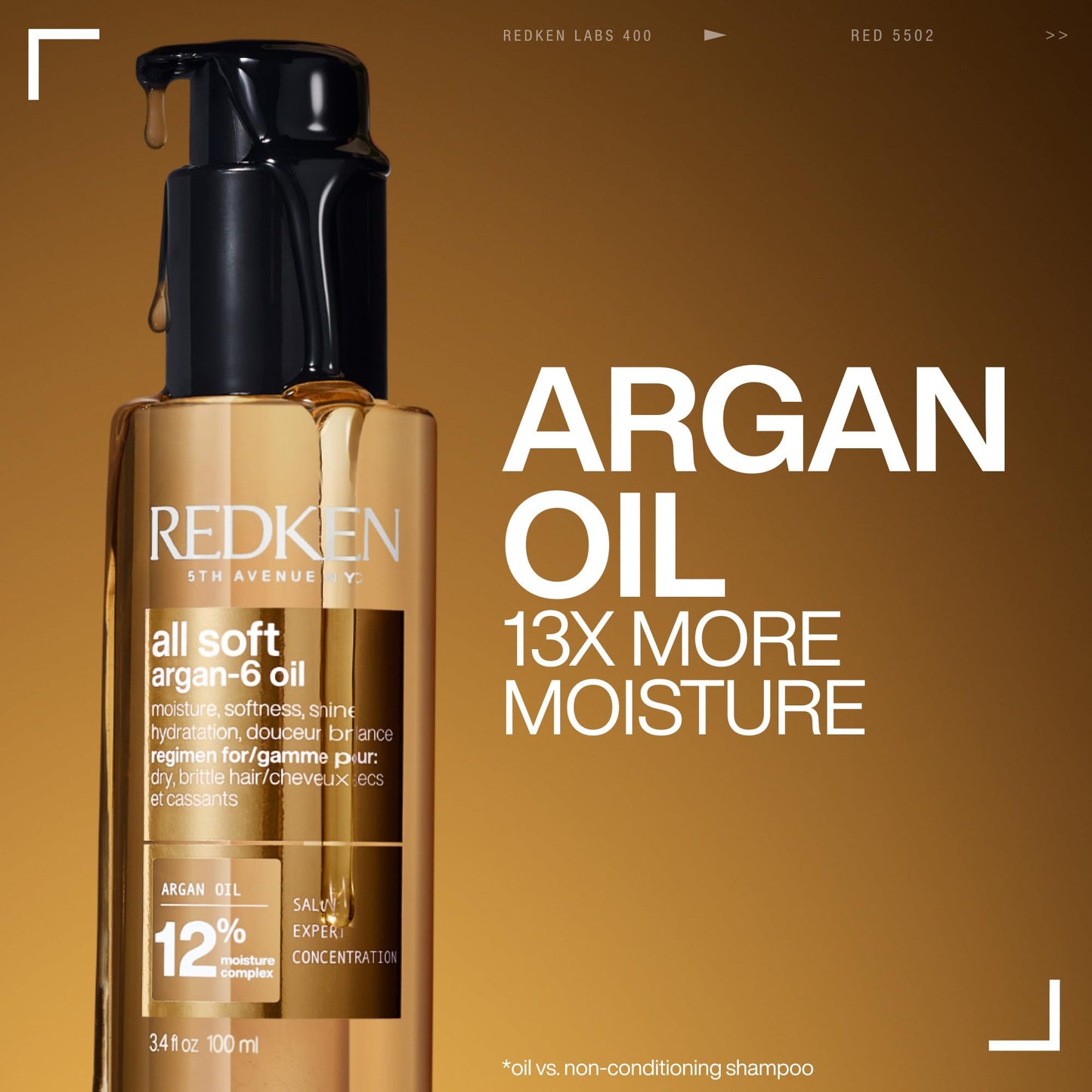 Redken All Soft Argan-6 Oil Treatment For Dry Hair - Deeply Conditions Hair, Adds Softness and Shine With Argan Oil