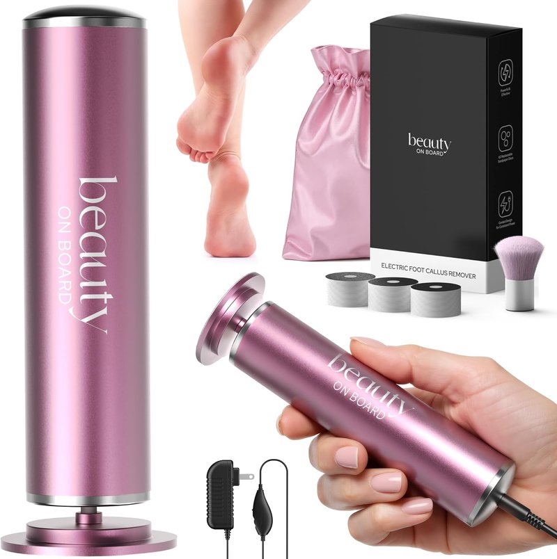 Electric Foot Callus Remover Tool - Aluminum Body with 60 Discs, Adjustable Speed, 800 RPM for Smooth Exfoliation