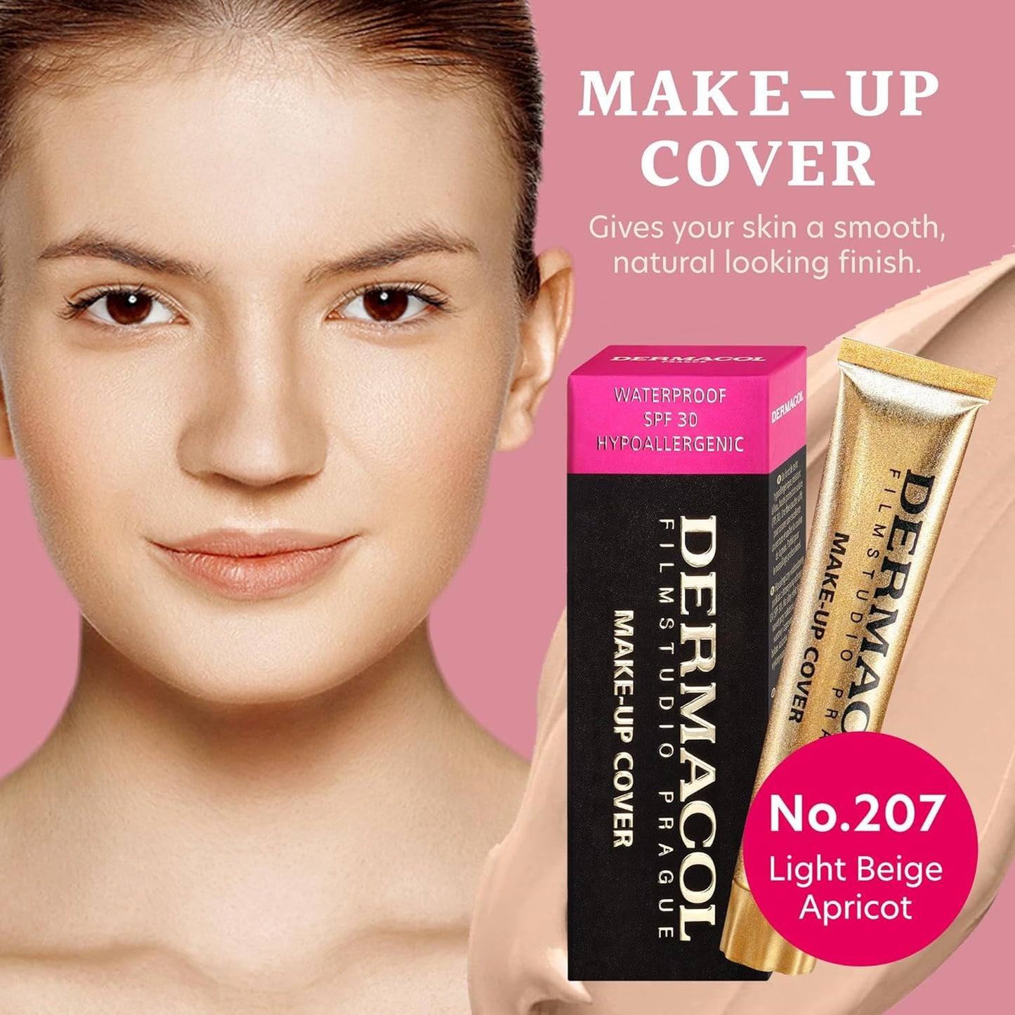 Dermacol - Mini Full Coverage Foundation 13g, Liquid Makeup Matte Foundation with SPF 30, Waterproof Foundation for Oily Skin, Acne, & Under Eye Bags, Long-Lasting Makeup Products