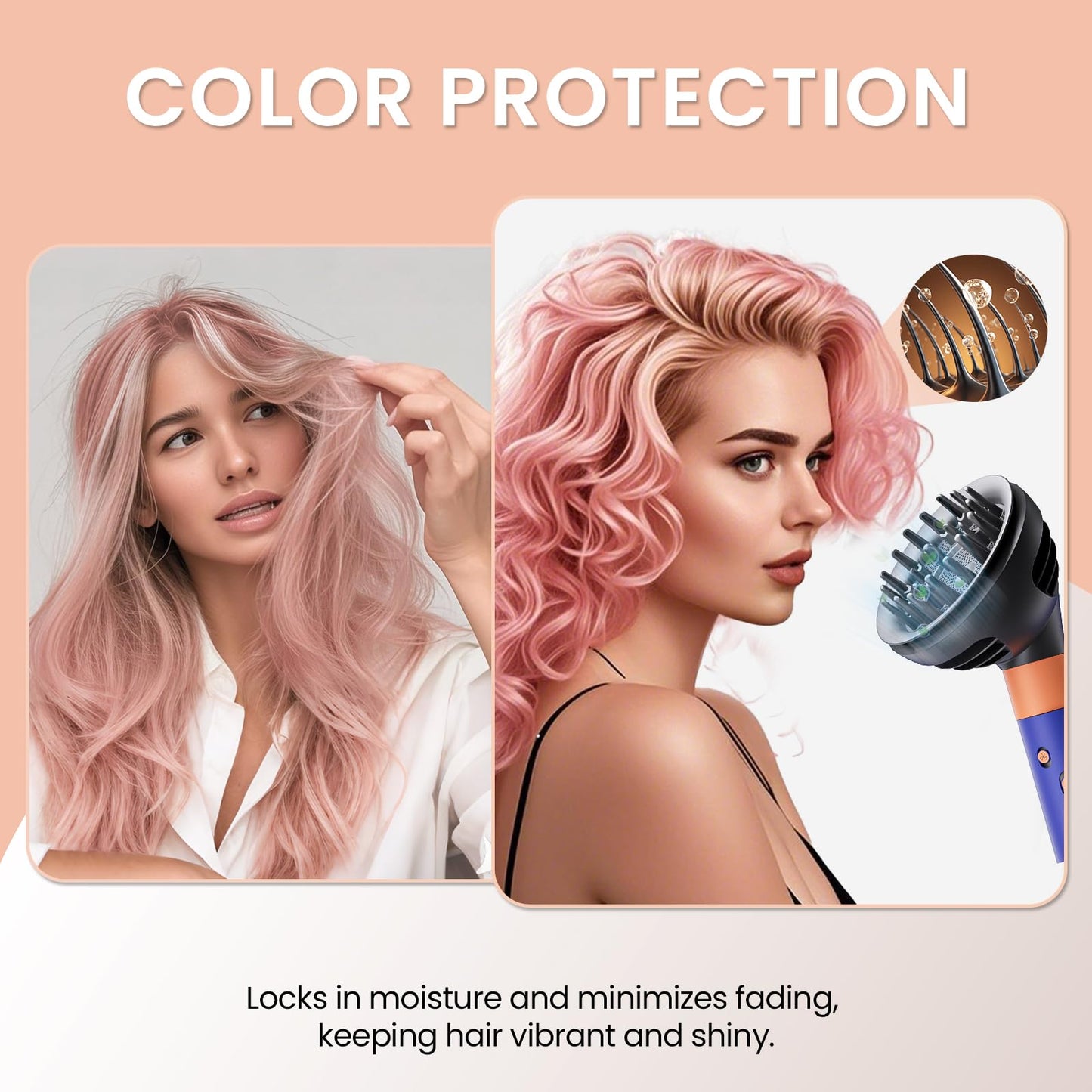 AIRUISH Upgraded Diffuser Wave Curl for Dyson Airwrap, Attachment Diffuser Nozzle Dome and Diffuse Modes, For All Models of Dyson Curling Iron