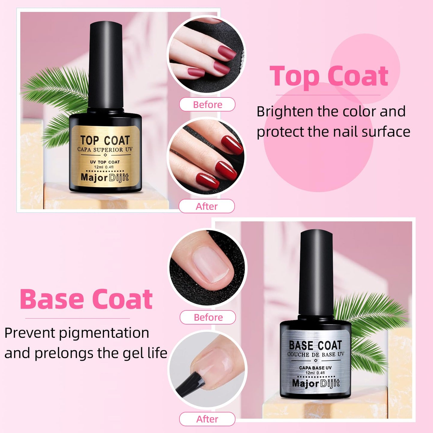 Major Dijit Complete Acrylic Nail Starter Kit with LED Lamp, 12 Colors Powder Acrylic Liquid Base/Top Coat Primer Electric Drill – DIY Nail Art Tools for Home & Salon
