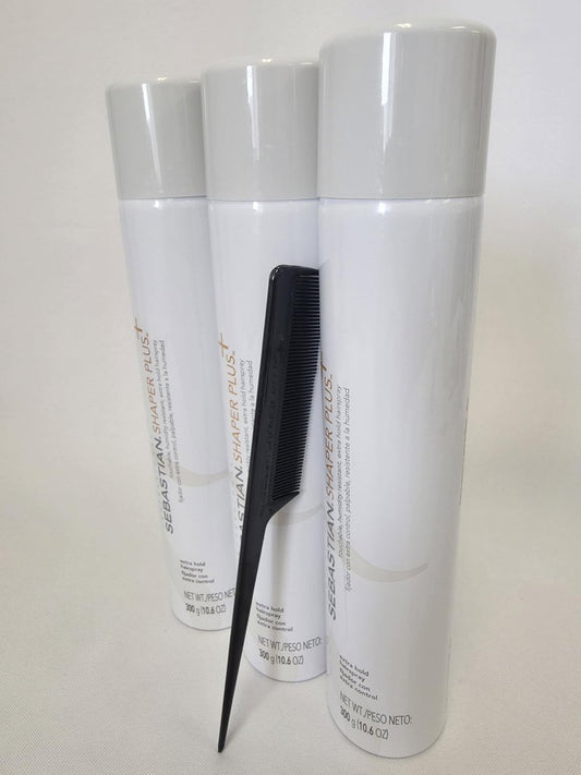Shaper Plus - Extra Hold And Extra Control Hairspray - 10.6 Ounces Pack Of 3 (Included Comb May Very)