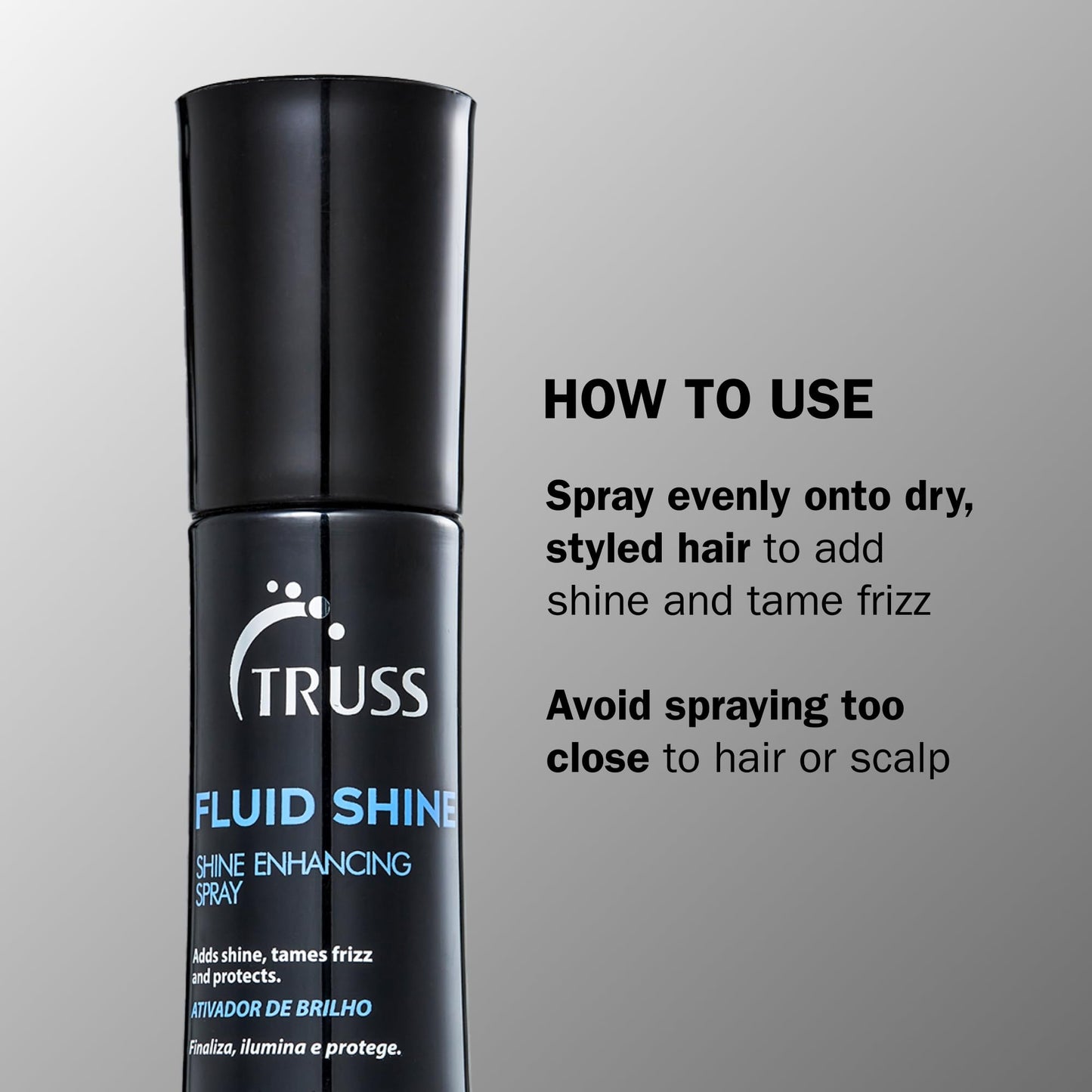 Truss Fluid Shine Spray - Hair Shine Spray Brightens Hair, Increases Hydration, Prevents Split Ends - Frizz Control Formula For Anti-frizz And Anti Humidity - Leaving Hair Shiny And Soft