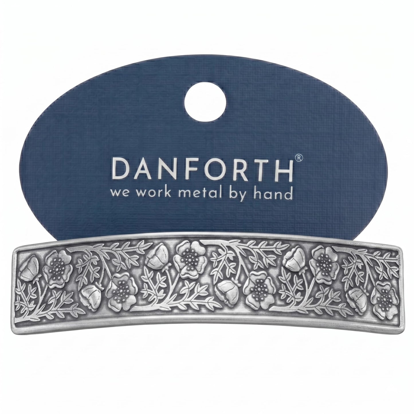 Danforth Wild Rose Hair Barrette – Handcrafted Pewter Hair Barrettes For Women – Thick Hair Clips For Women – ¾” x 3 ½”, Made In USA