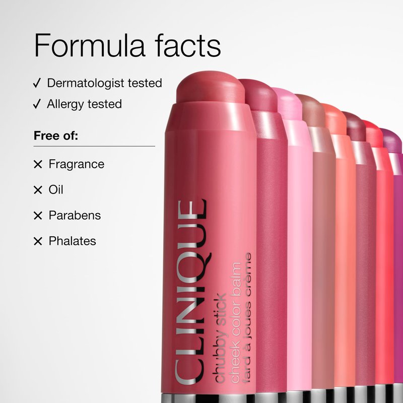 Clinique Chubby Cream Blush Stick Cheek Colour Balm | Blush For Cheeks | Long Lasting + Buildable | Create A Healthy Looking Glow | Perfect For Travel, Ramp'd Up Rouge