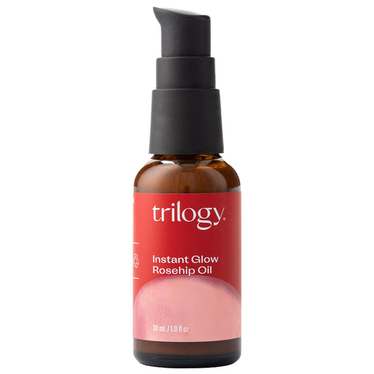 Trilogy Instant Glow Rosehip Oil (30ml) - With Mica and Squalane - Supports Collagen Production, Hydrates and Repairs Improving Skin Texture, Provides Instant Illumination