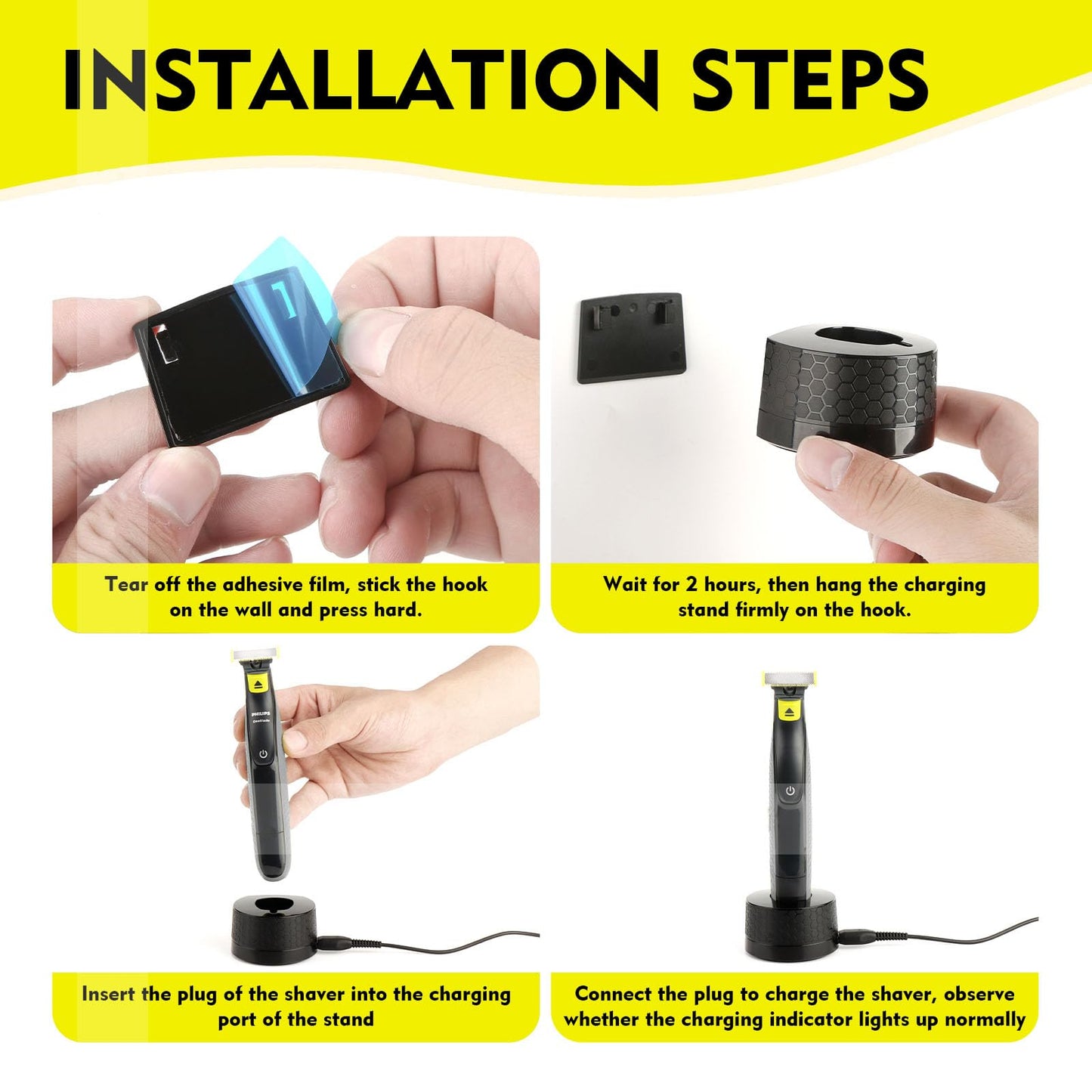 KIONCARE Shaver Razor Stand Charging Base Holder for Philips Norelco OneBlade QP2520/QP2530/QP2620/QP2630QP2724/QP2834