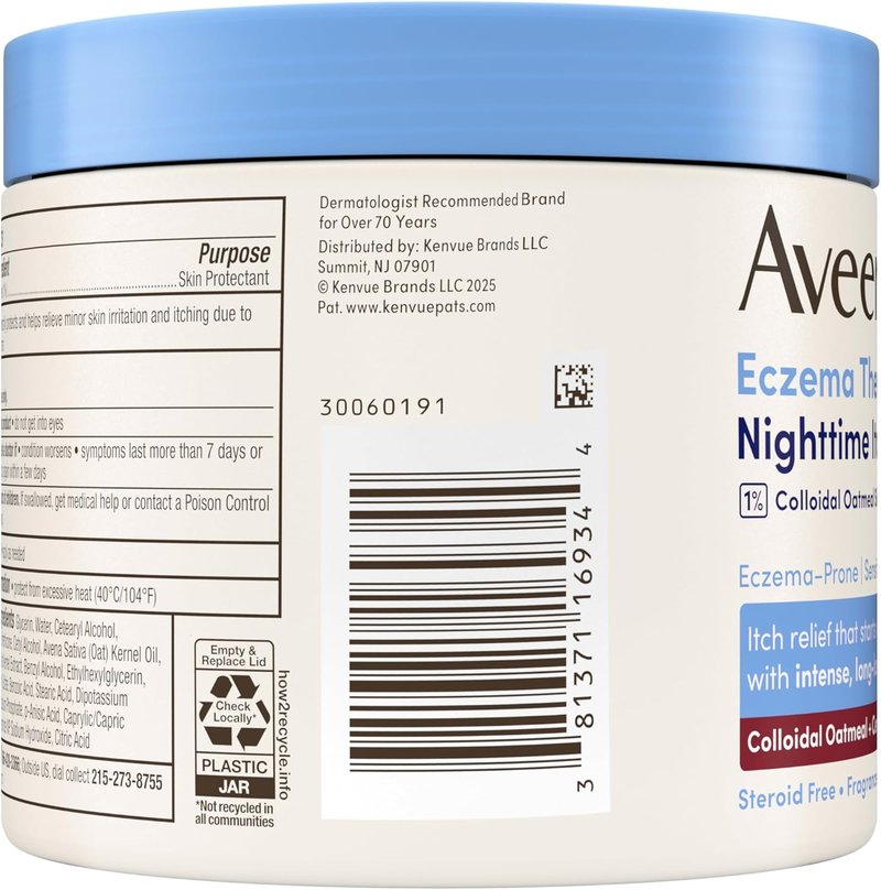 Aveeno Eczema Therapy Balm - Colloidal Oatmeal Formula for Itchy Skin | 11 oz Moisturizing Relief
