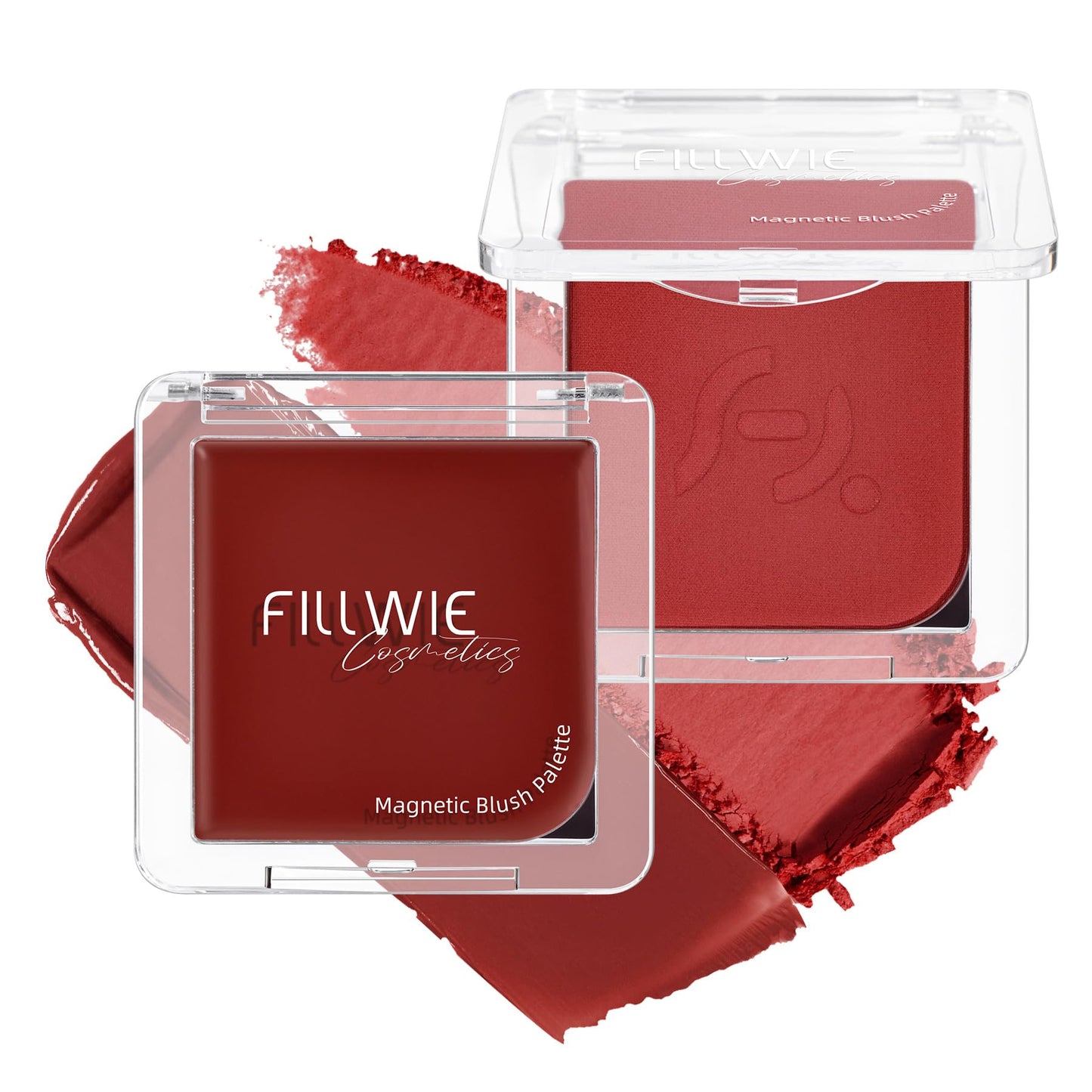 Blush Palette Duo – Cream & Powder Blush Set in Deep Red, Long-Wearing & Moisturizing, Easy to Blend, Radiant Coverage for Cheeks, Eyes & Lips, Magnetic Palette Compatible (2-Pack, Maple Crush)